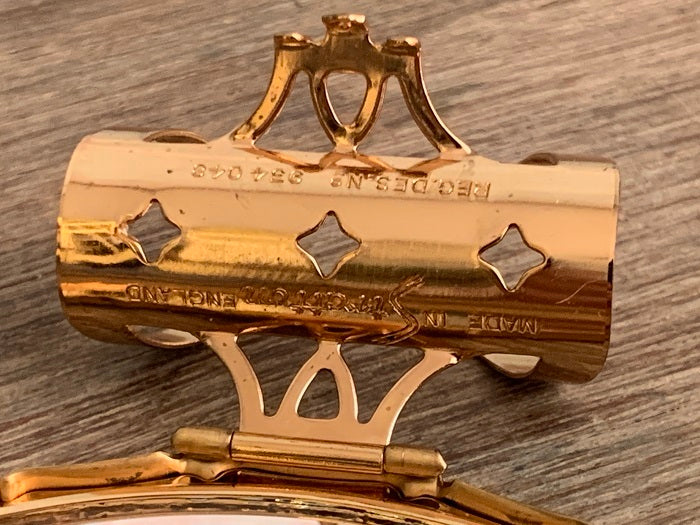 Vintage Lipstick Mirror Clip Golden Rose Lipstick Holder