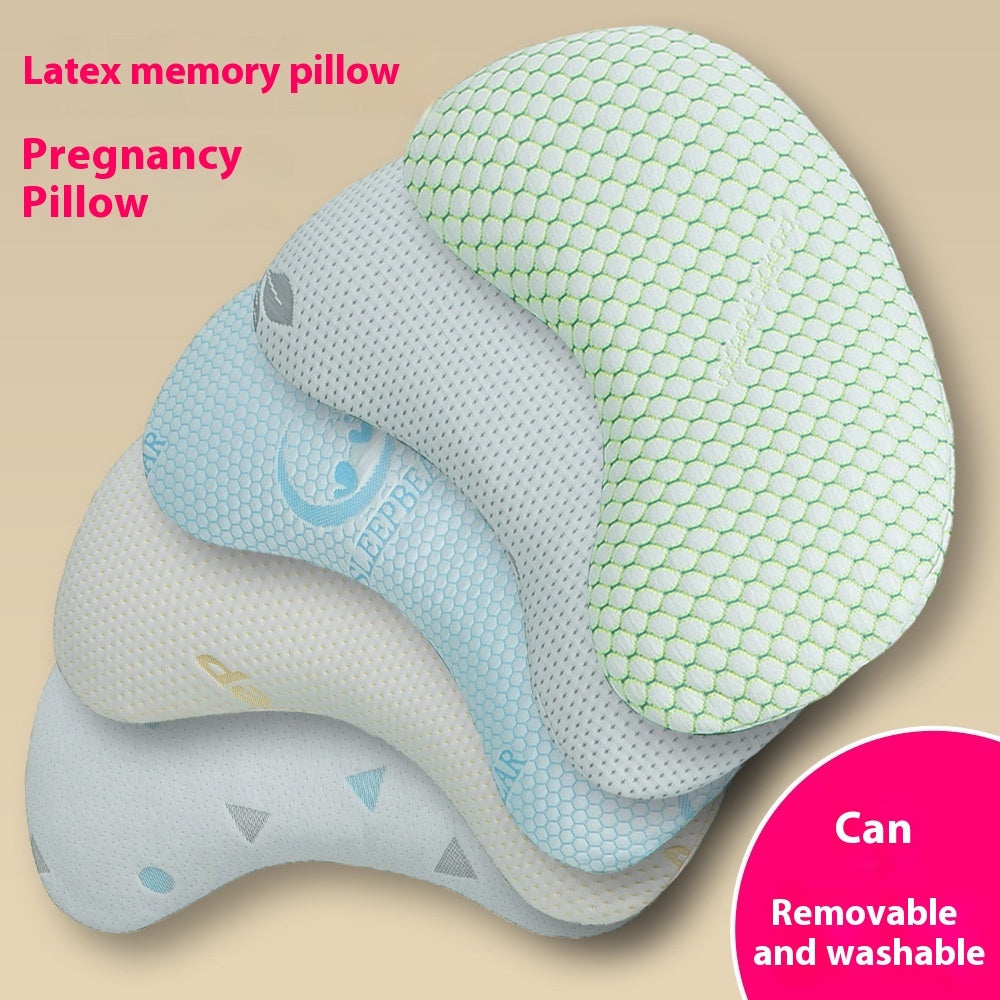 Pregnant Women's Crescent Pillow Latex Neck Cushion Multifunctional Removable And Washable