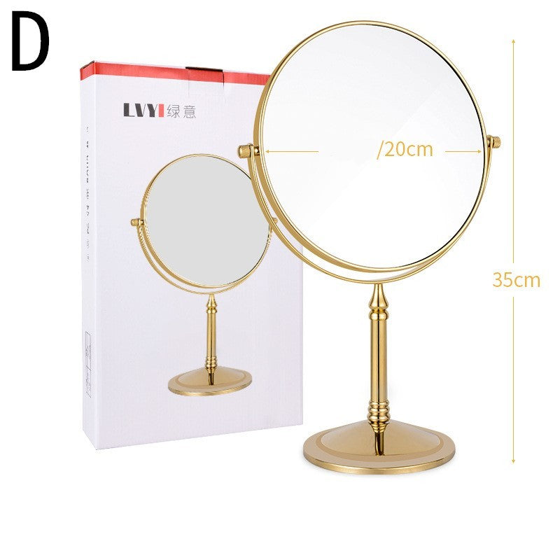 European Retro Household Double-Sided Desktop Makeup Mirror
