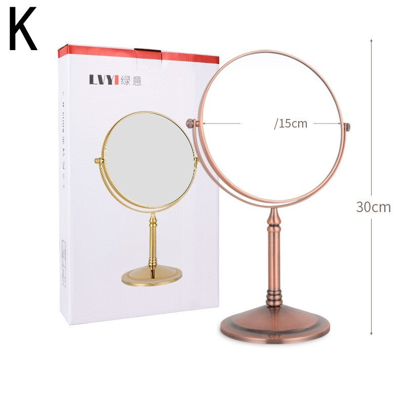 European Retro Household Double-Sided Desktop Makeup Mirror
