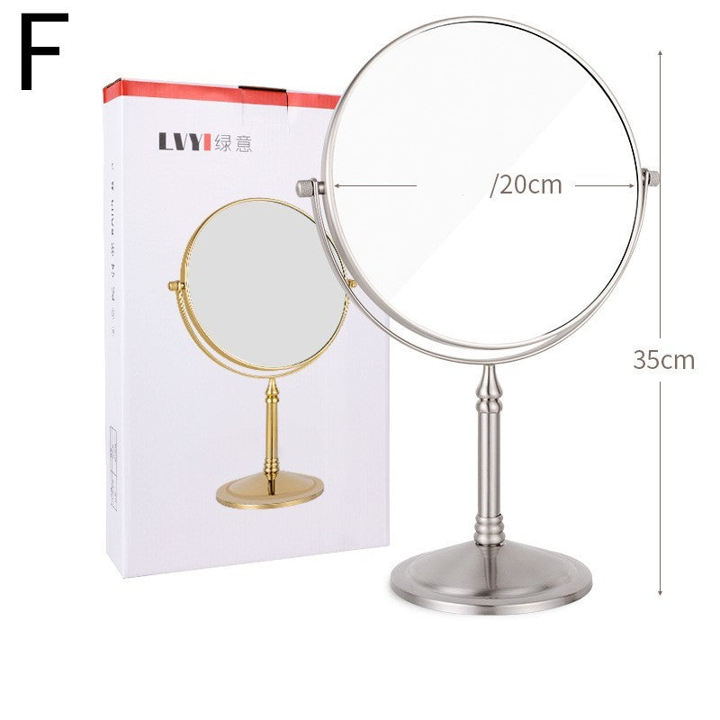 European Retro Household Double-Sided Desktop Makeup Mirror