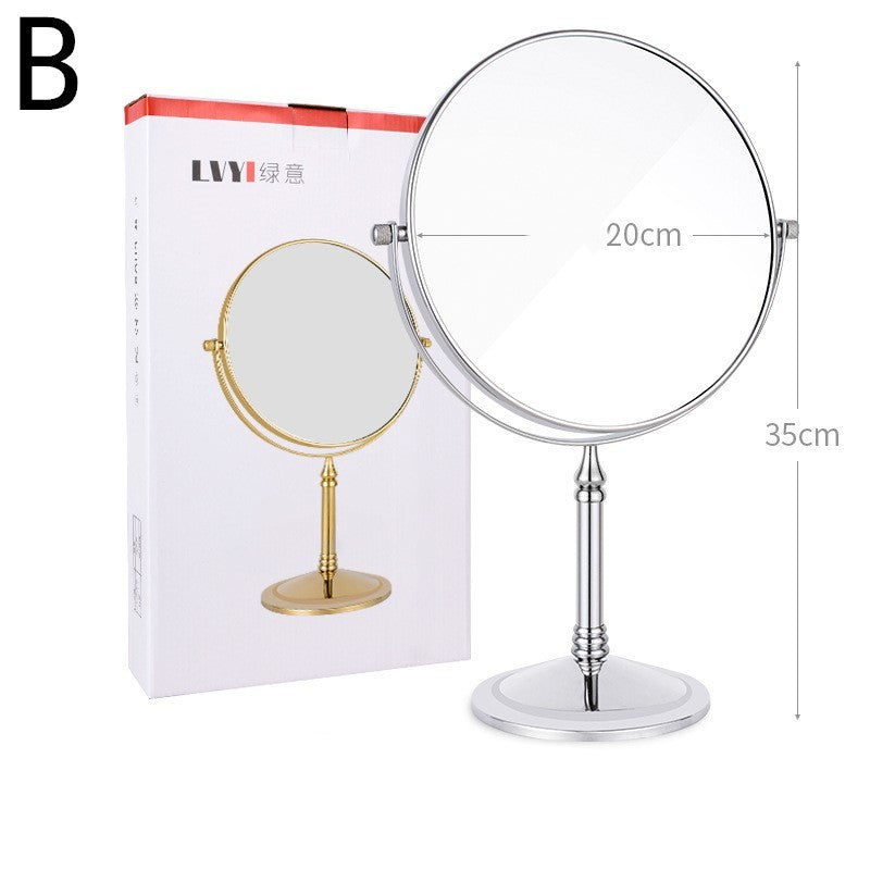 European Retro Household Double-Sided Desktop Makeup Mirror