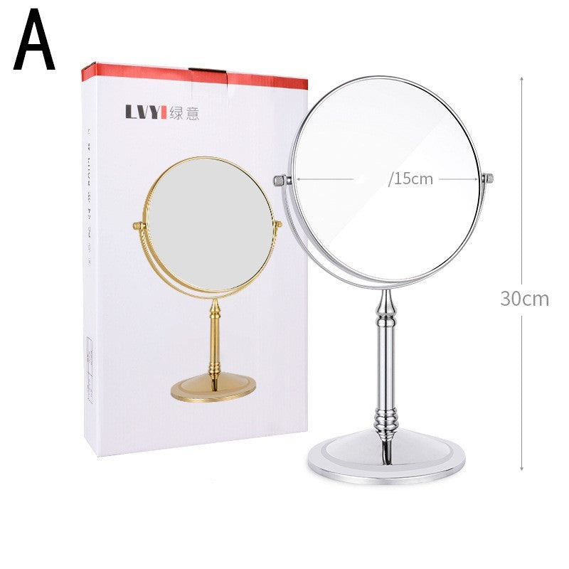 European Retro Household Double-Sided Desktop Makeup Mirror