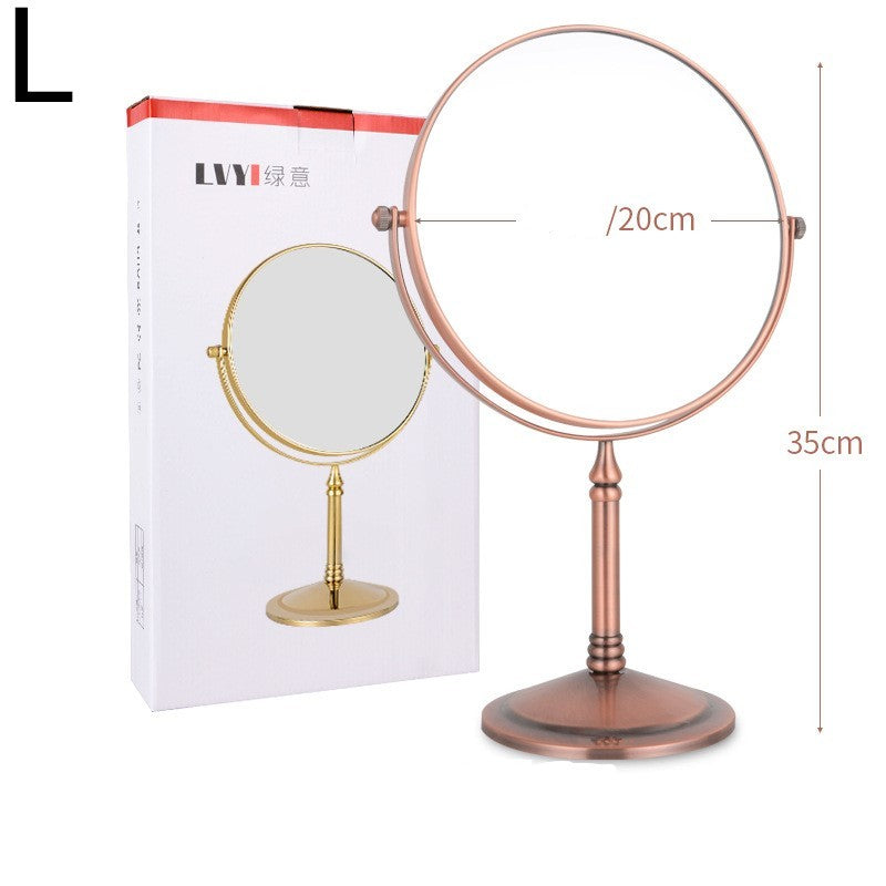 European Retro Household Double-Sided Desktop Makeup Mirror