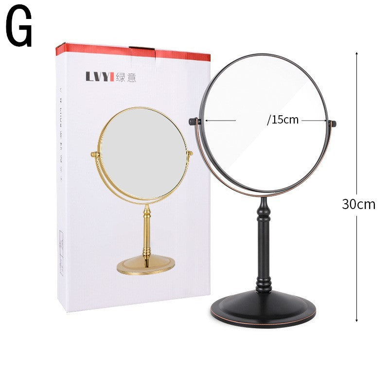 European Retro Household Double-Sided Desktop Makeup Mirror