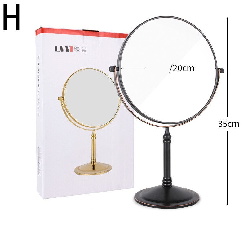 European Retro Household Double-Sided Desktop Makeup Mirror