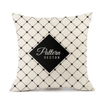 Nordic Simple Black And White Shading Geometric Stripes Plaid Printed Linen Pillow Cushion Sofa
