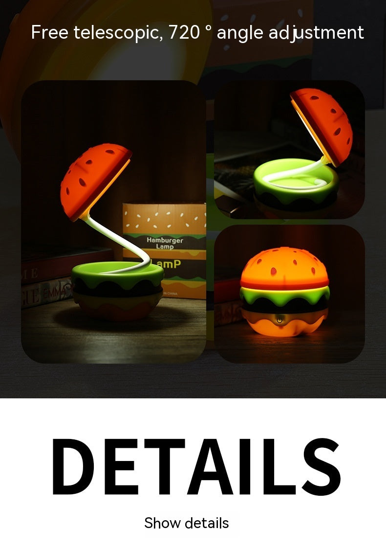 Hamburger Small Night Lamp Storage Atmosphere Learning Table Lamp