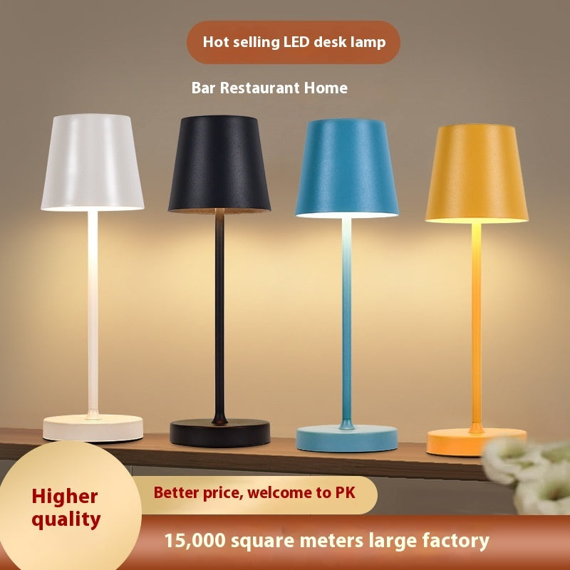 Table Lamp Touch Western Restaurant Desktop Atmosphere Led High Leg Metal Table Lamp