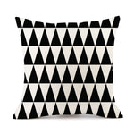 Nordic Simple Black And White Shading Geometric Stripes Plaid Printed Linen Pillow Cushion Sofa