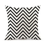 Nordic Simple Black And White Shading Geometric Stripes Plaid Printed Linen Pillow Cushion Sofa