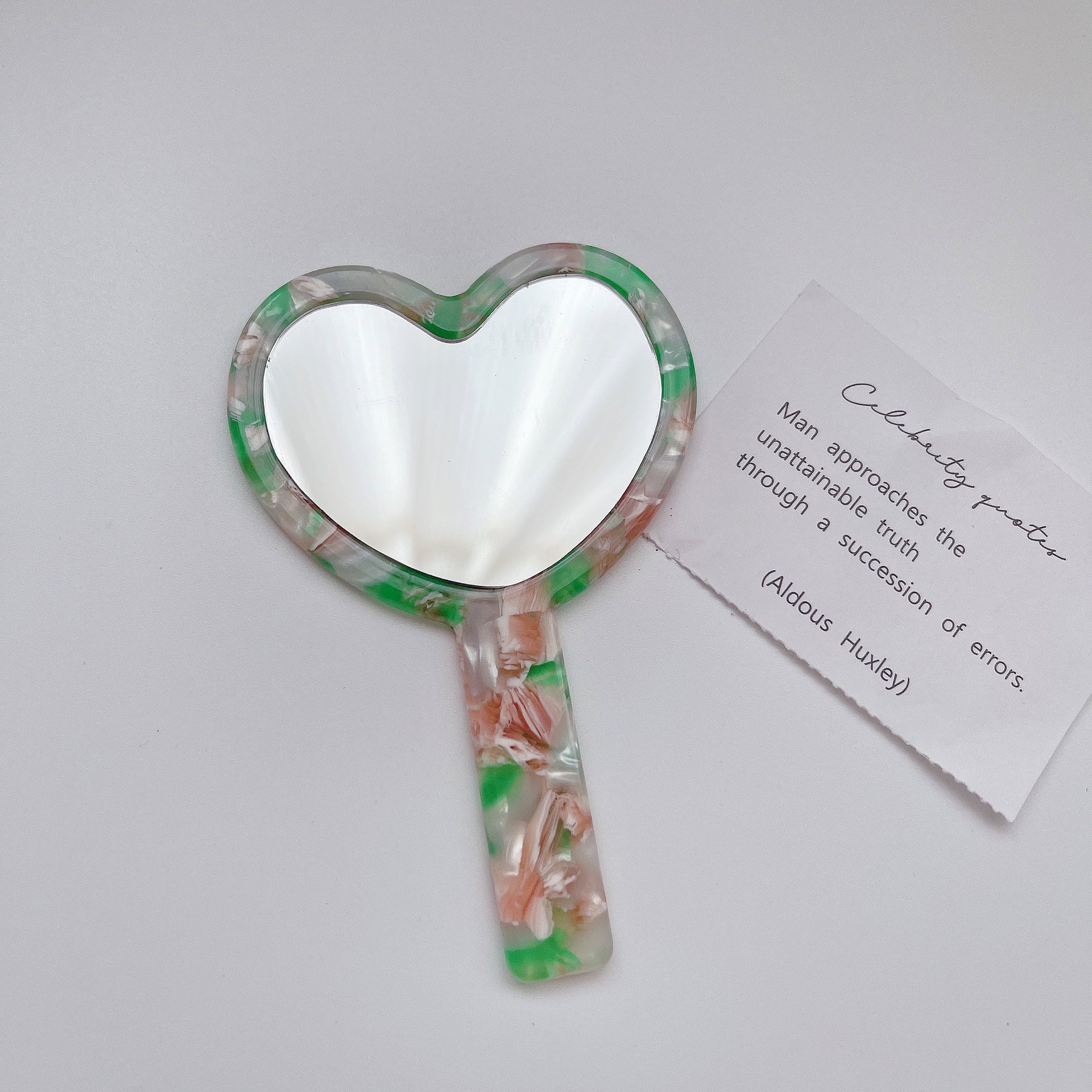 Fashion Geometry Pattern Portable Love Makeup Small Mirror Women