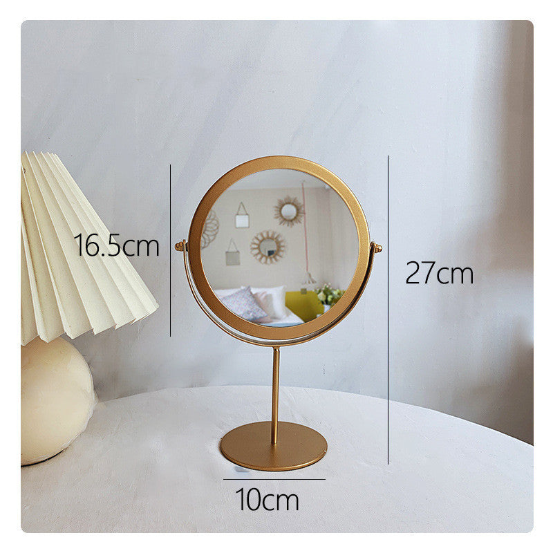 Retro Wrought Iron Desktop Mirror Student Dormitory Desktop