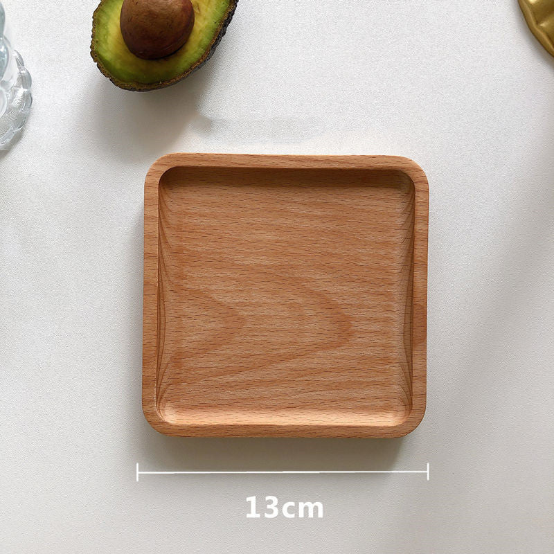 Rectangular Round Wooden Tea Tray