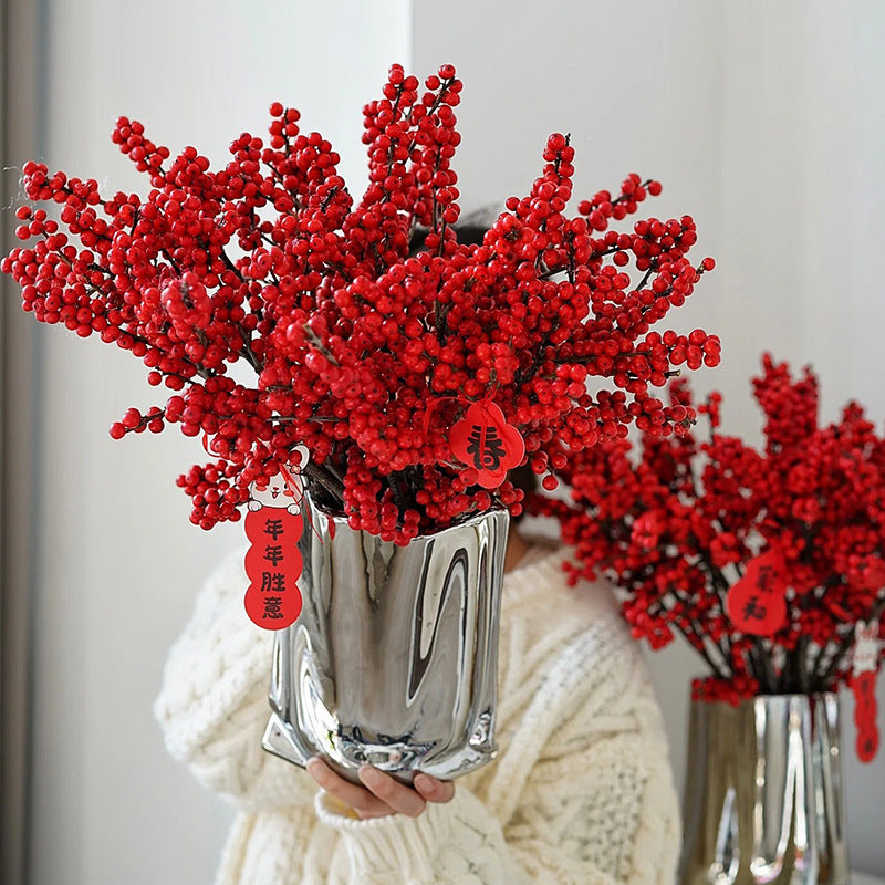 Household Light Luxury Electroplated Ceramic Vase