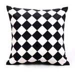 Simple And Modern Black And White Velvet Surface Geometric Pillow