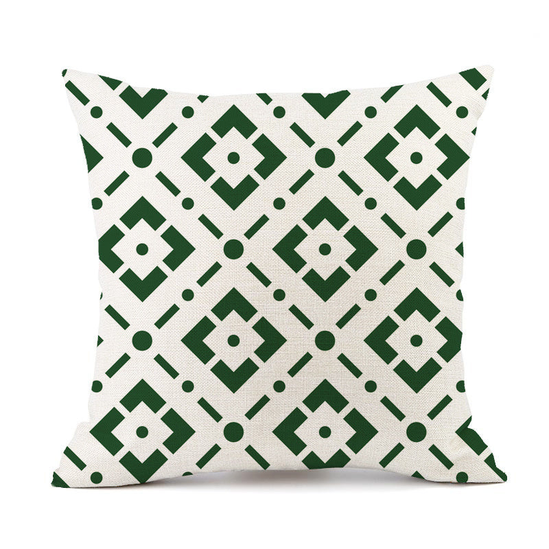Nordic Simple Black And White Shading Geometric Stripes Plaid Printed Linen Pillow Cushion Sofa