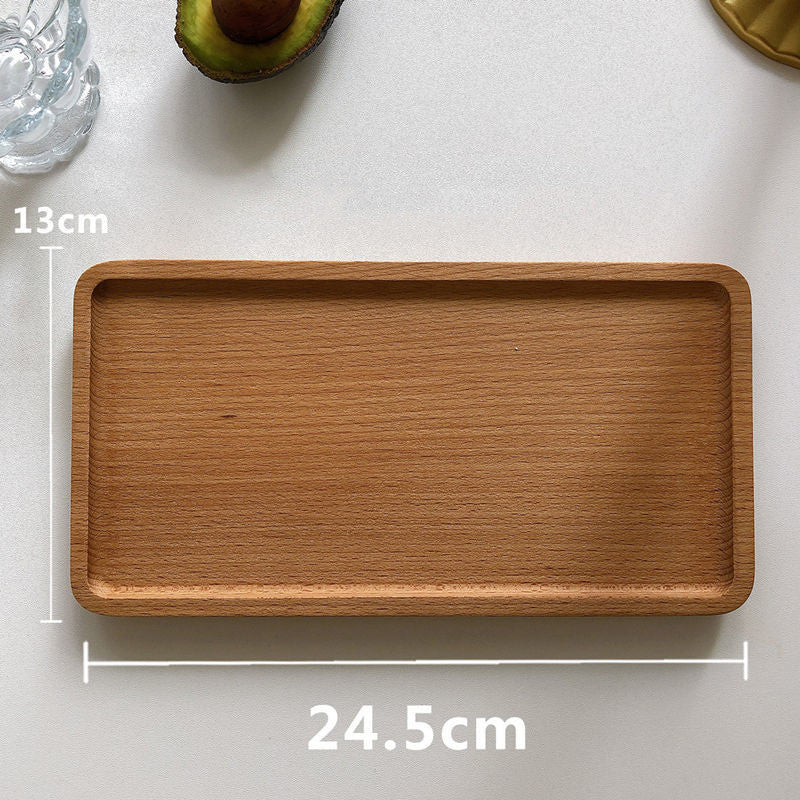 Rectangular Round Wooden Tea Tray