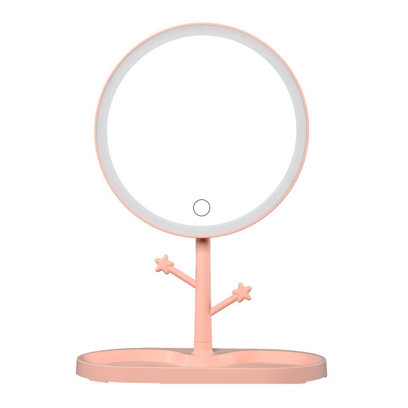 Plastic Led Makeup Mirror with Lamp Desktop Electrodeless