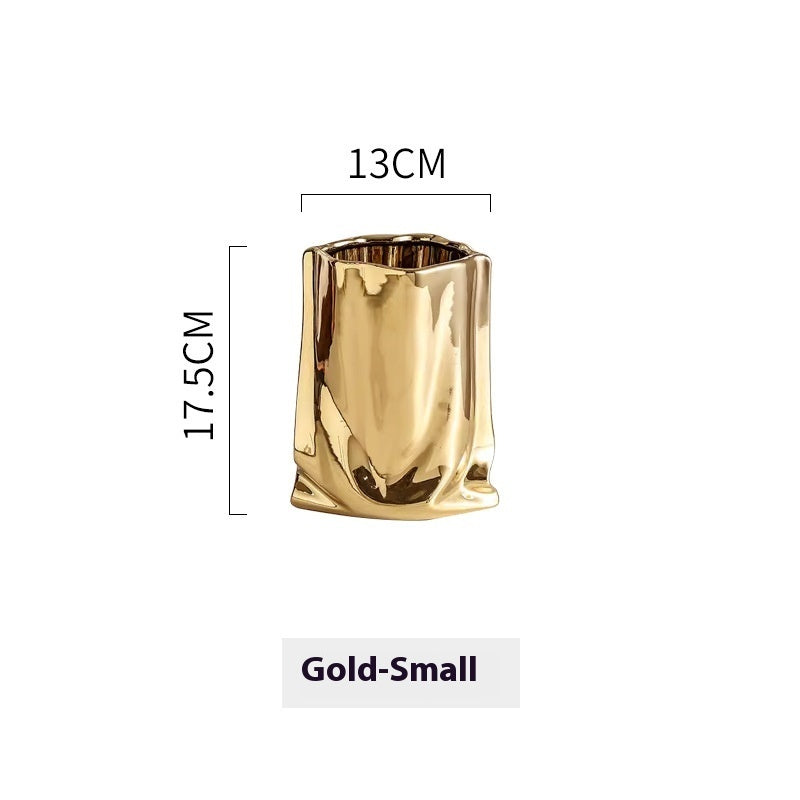 Household Light Luxury Electroplated Ceramic Vase