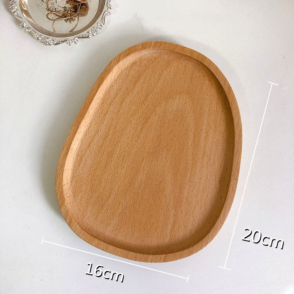 Rectangular Round Wooden Tea Tray