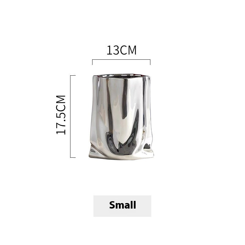 Household Light Luxury Electroplated Ceramic Vase