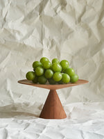 Handmade Cherry Solid Wood Cake Tray Round Storage