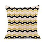 Nordic Simple Black And White Shading Geometric Stripes Plaid Printed Linen Pillow Cushion Sofa