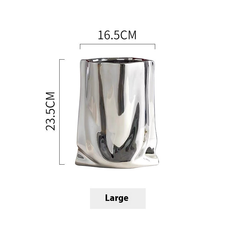Household Light Luxury Electroplated Ceramic Vase
