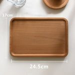 Rectangular Round Wooden Tea Tray