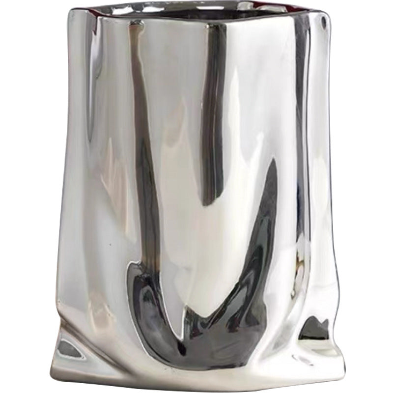 Household Light Luxury Electroplated Ceramic Vase