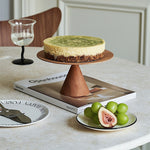 Handmade Cherry Solid Wood Cake Tray Round Storage