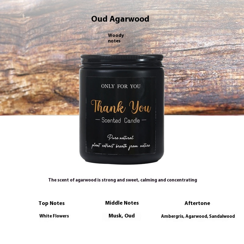 Aromatherapy Candle Black Glass Soy Wax