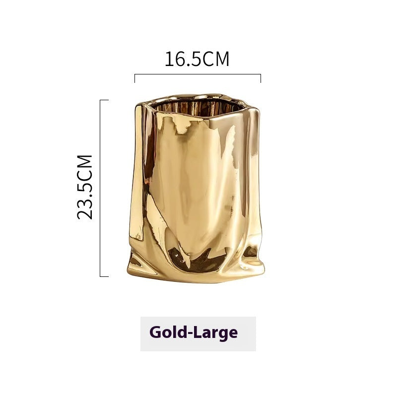Household Light Luxury Electroplated Ceramic Vase