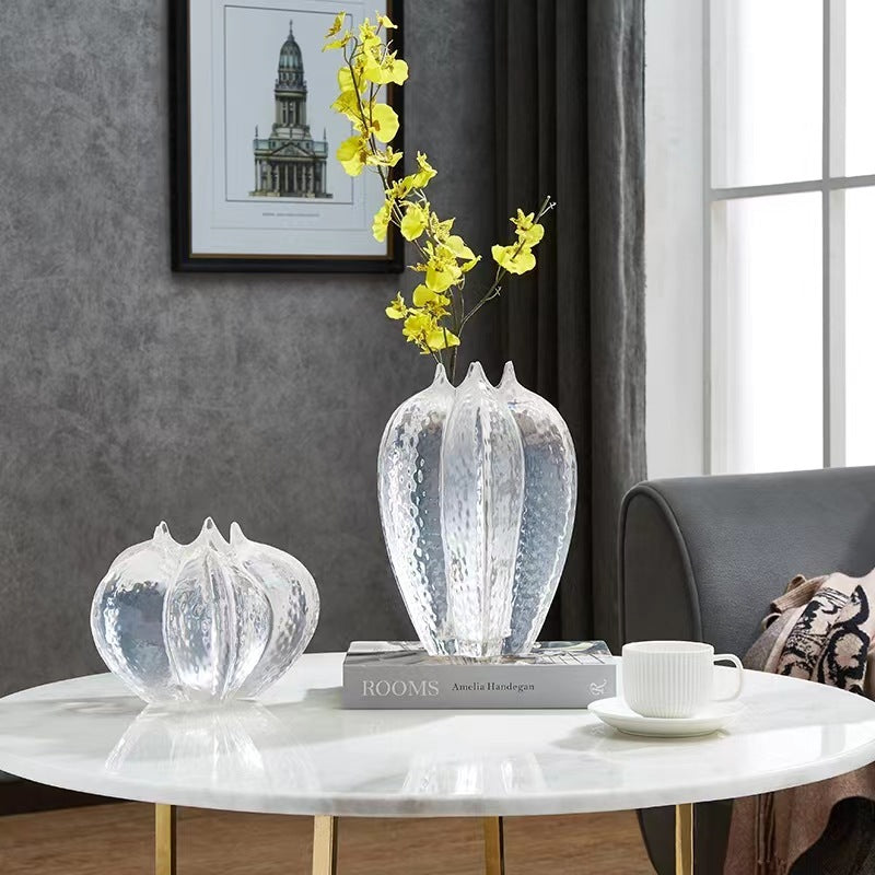 Modern Light Luxury Resin Transparent Petal Vase