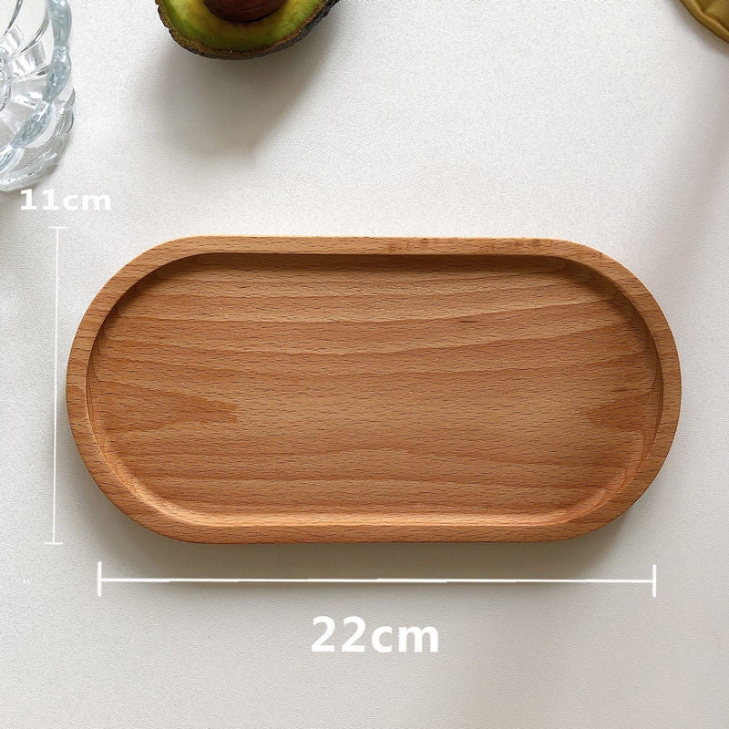 Rectangular Round Wooden Tea Tray