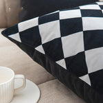 Simple And Modern Black And White Velvet Surface Geometric Pillow