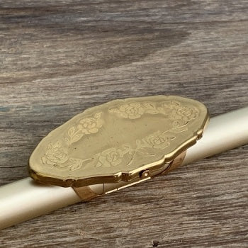 Vintage Lipstick Mirror Clip Golden Rose Lipstick Holder