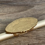 Vintage Lipstick Mirror Clip Golden Rose Lipstick Holder